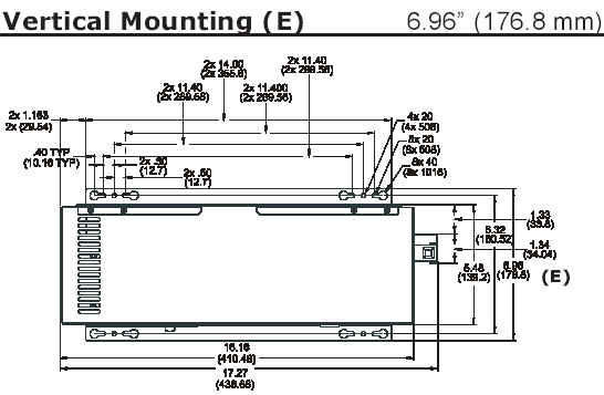 Vertical Mounting Dimensions